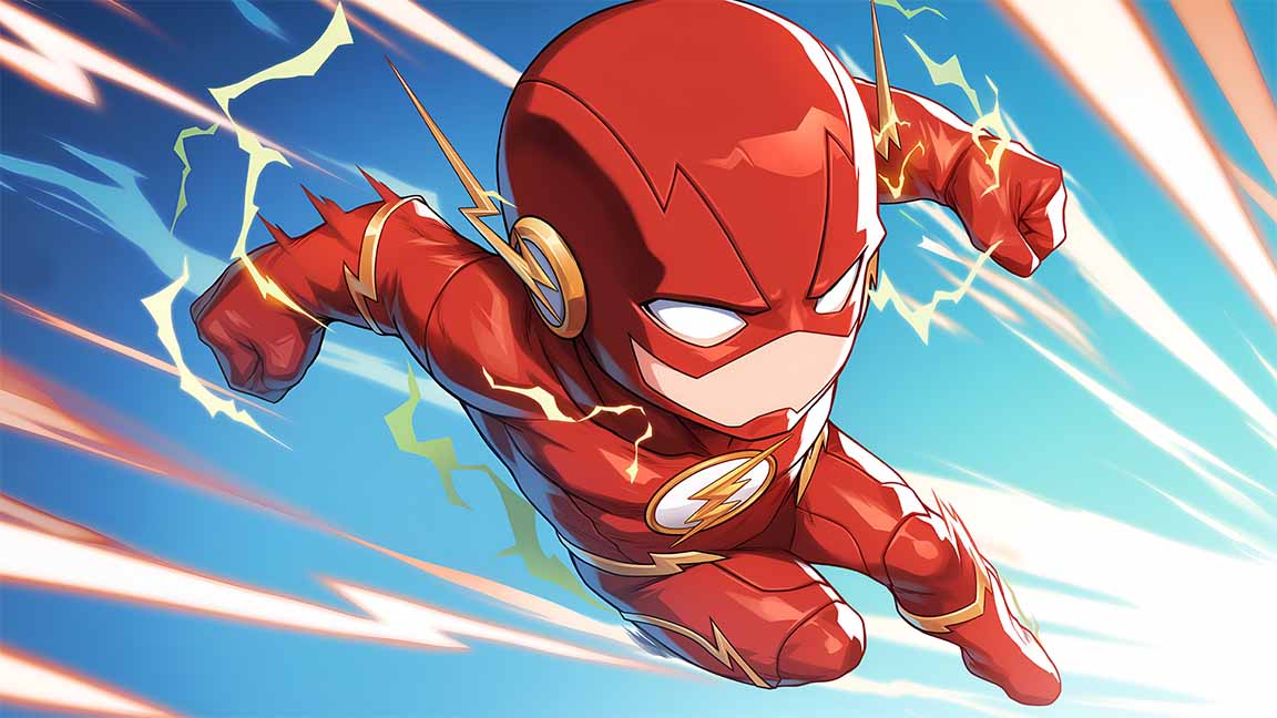 chibi flash speedster desktop wallpaper cover