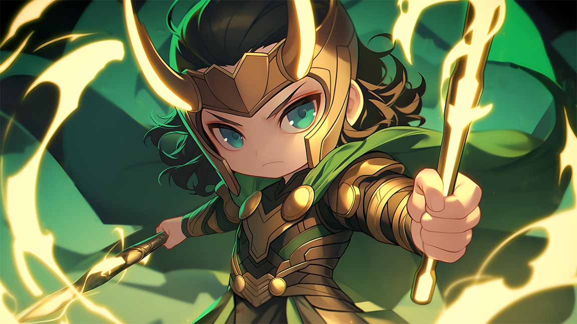 chibi loki magic aura desktop wallpaper cover