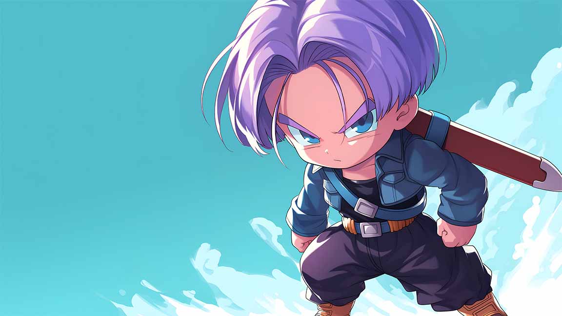 chibi trunks dragon ball desktop wallpaper cover