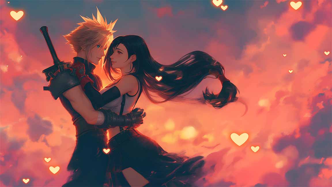 cloud tifa final fantasy valentines day wallpaper cover