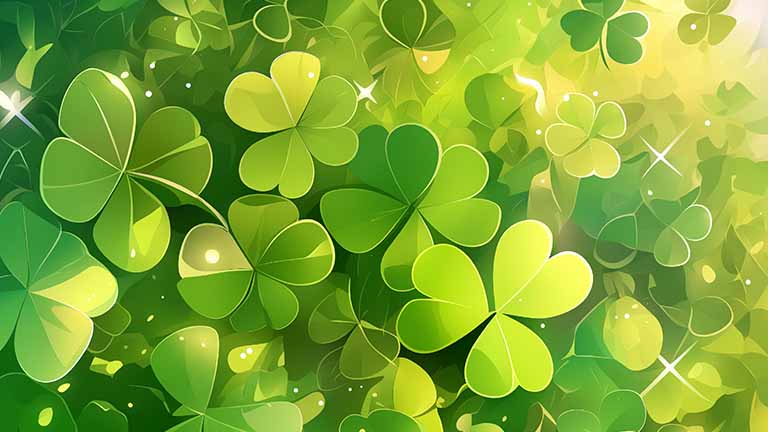 clover field sparkling st patricks day desktop wallpaper cover