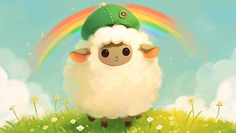 cute sheep rainbow st patricks day desktop wallpaper cover