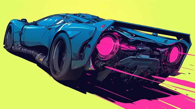 cyberpunk car concept art desktop wallpaper cover