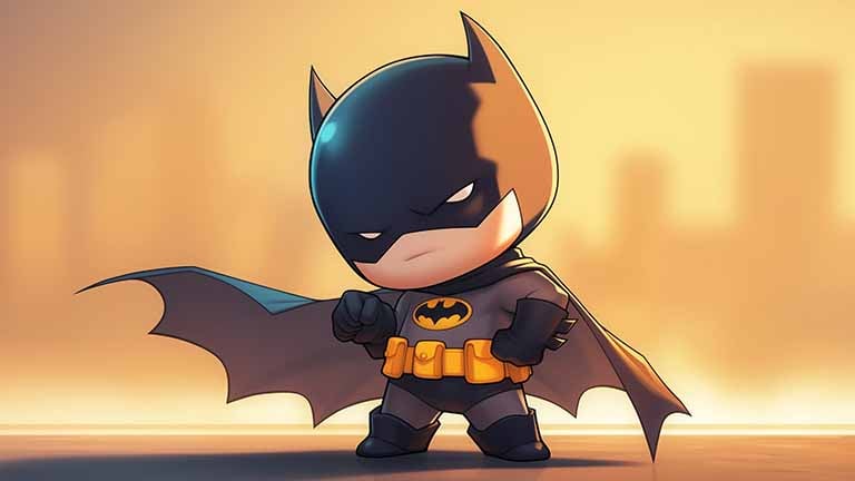 dc comics batman chibi orange desktop wallpaper cover