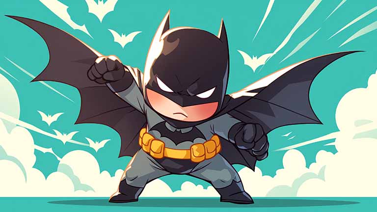 dc cute batman punch desktop wallpaper cover