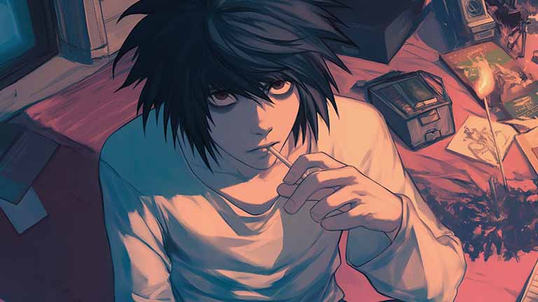 death note l with lollipop desktop wallpaper cover