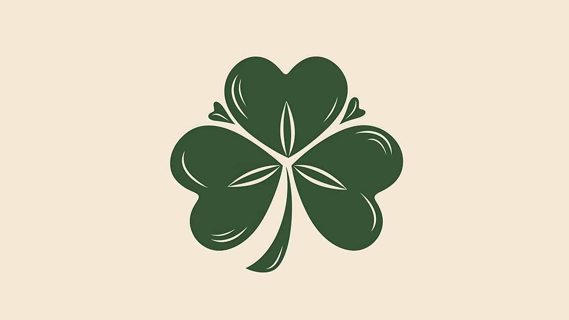 elegant simple shamrock outlinest st patrick's day desktop wallpaper cover