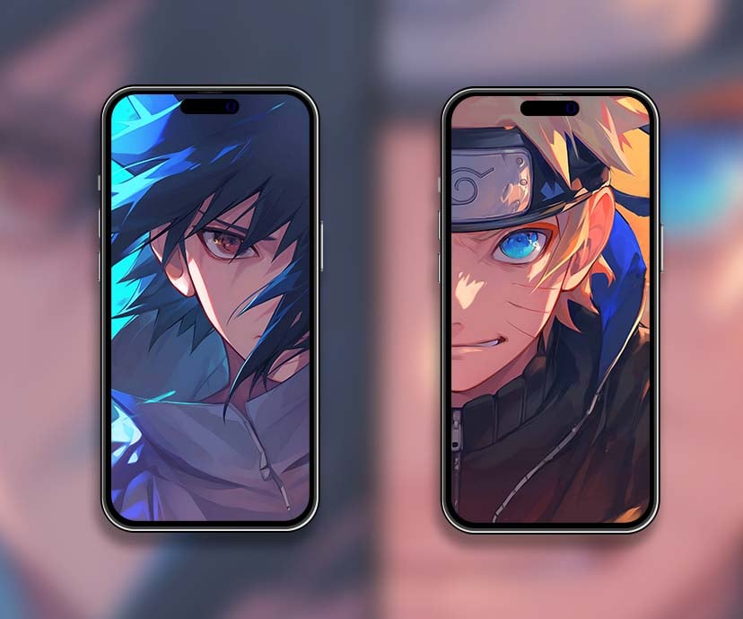 epic rivalry naruto & sasuke dual power matching wallpapers collection