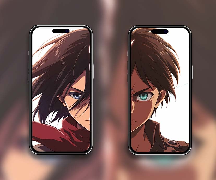 explosive mikasa and eren ackerman matching wallpapers collection