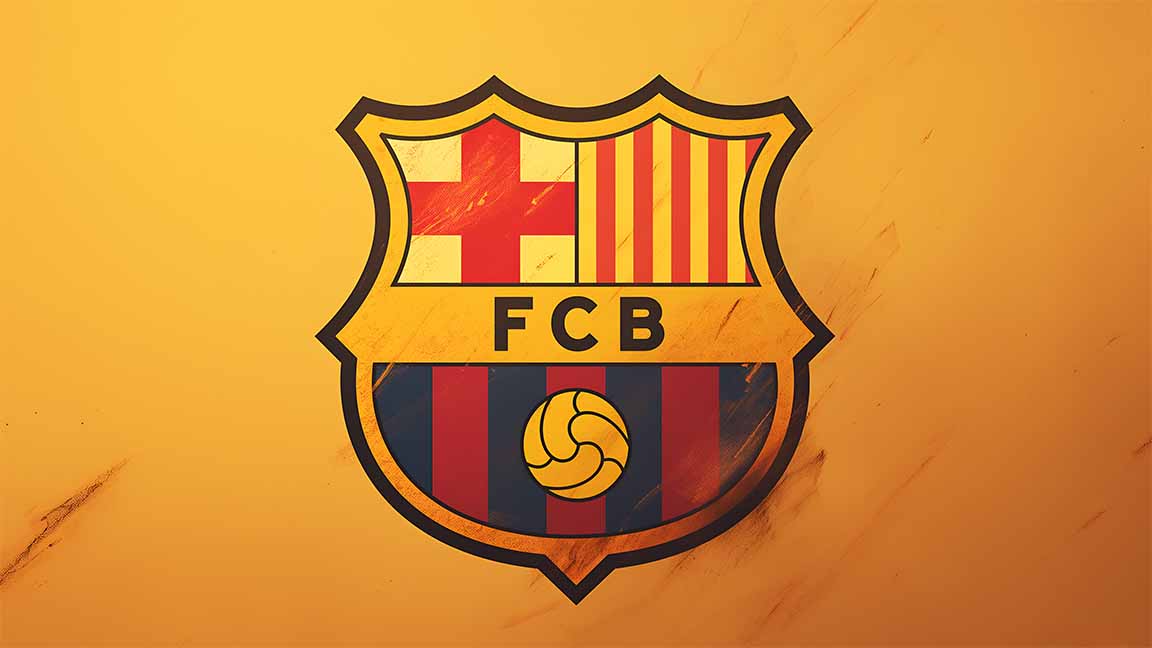 fc barcelona logo classic yellow desktop wallpaper cover