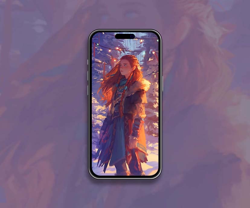 festive winter aloy snowy forest wallpapers collection