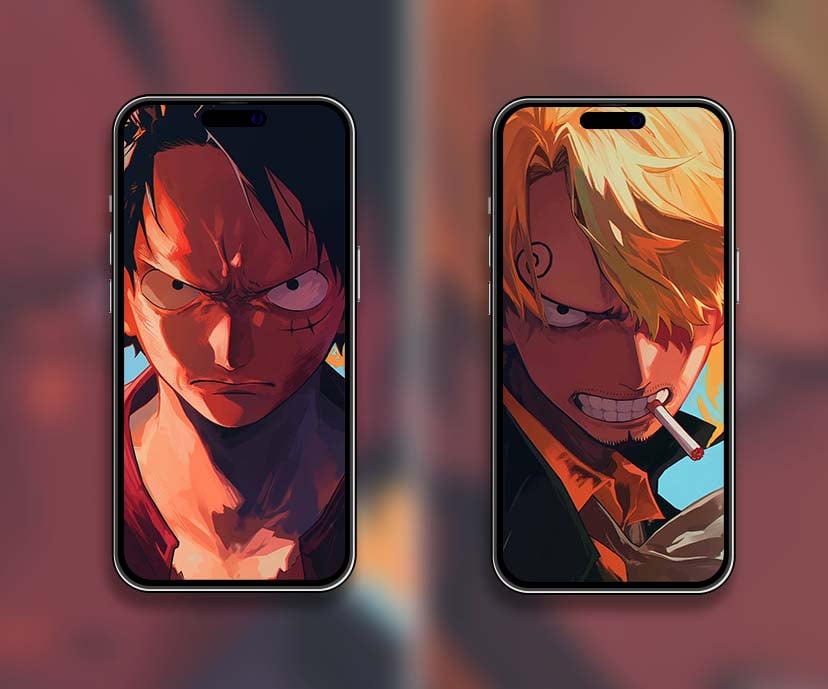 fierce luffy and sanji straw hat rivals matching wallpapers collection
