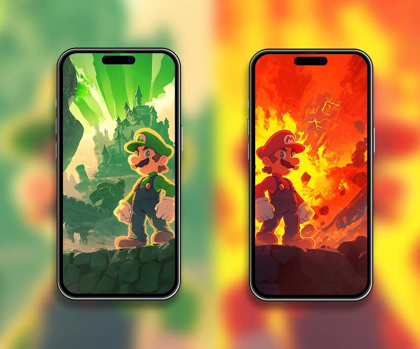 fiery clash mario & luigi matching wallpapers collection