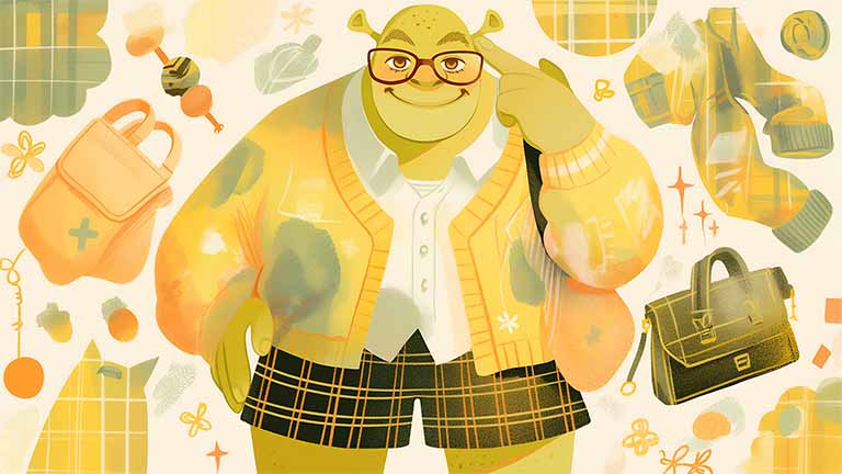 funny shrek preppy fashion wallpaper cover