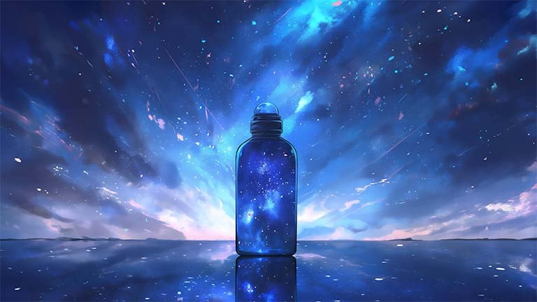 galaxy flask cosmic bottle fantasy desktop wallpaper cover