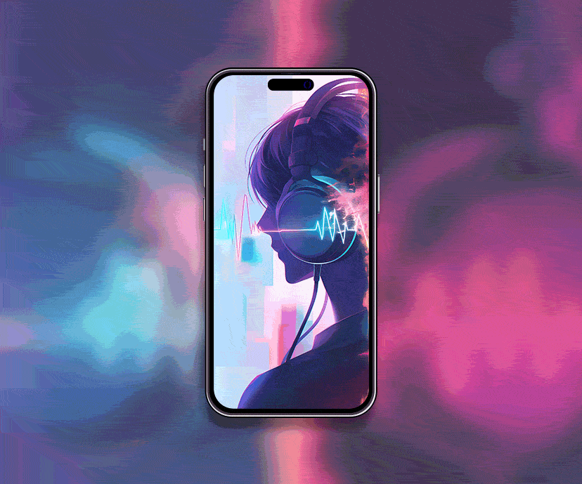 glitchwave headphones pulsing sound tap to switch wallpapers collection
