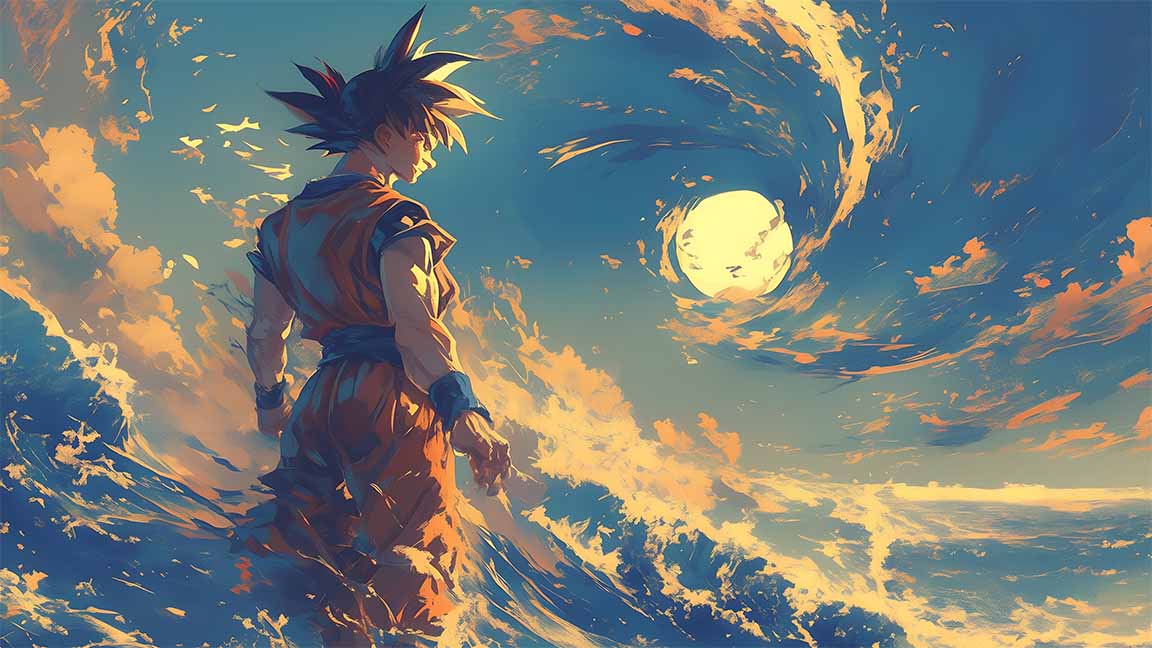 goku art style desktop wallpaper cover