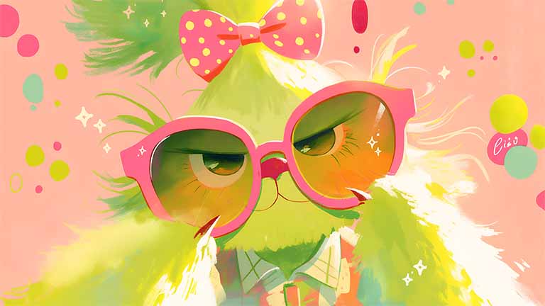 grinch playful style bowtie desktop wallpaper cover
