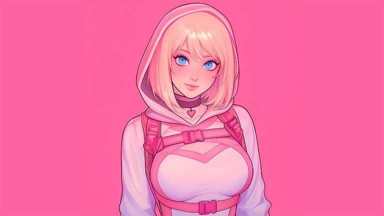 gwenpool pink hoodie desktop wallpaper cover