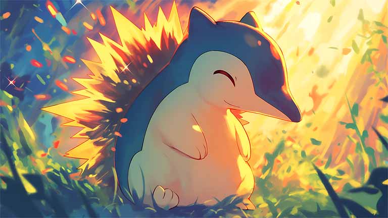 happy cyndaquil pokemon background cover