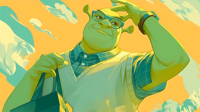 happy preppy shrek sunny day wallpaper cover