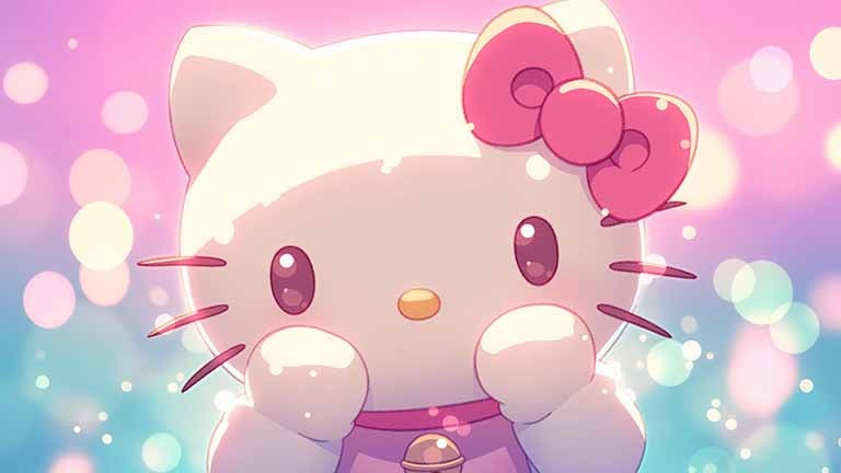 hello kitty sparkling magic desktop wallpaper cover