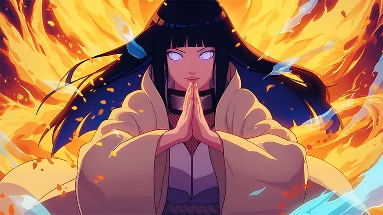 hinata hyuga naruto epic flames desktop wallpaper cover