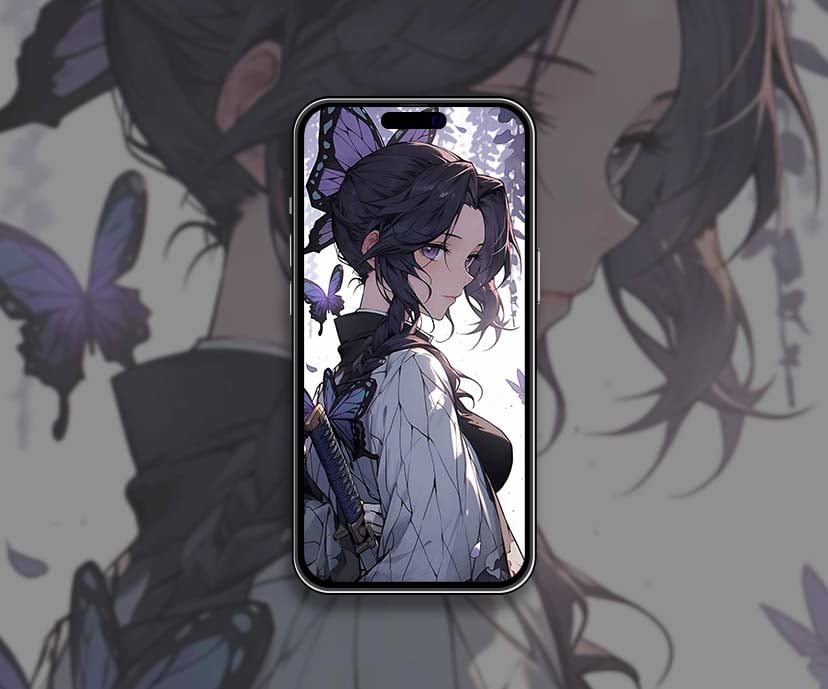 hinobu kocho close up butterfly demon slayer wallpapers collection