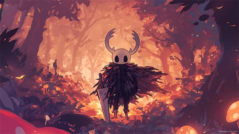 hollow knight autumn path desktop wallpaper cover