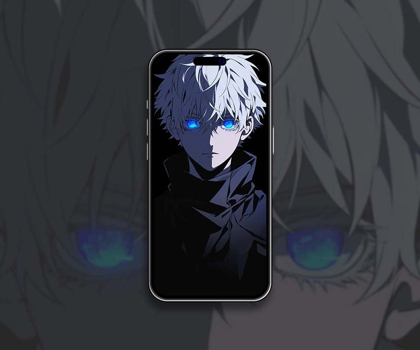 intense satoru gojo glowing eyes wallpapers collection