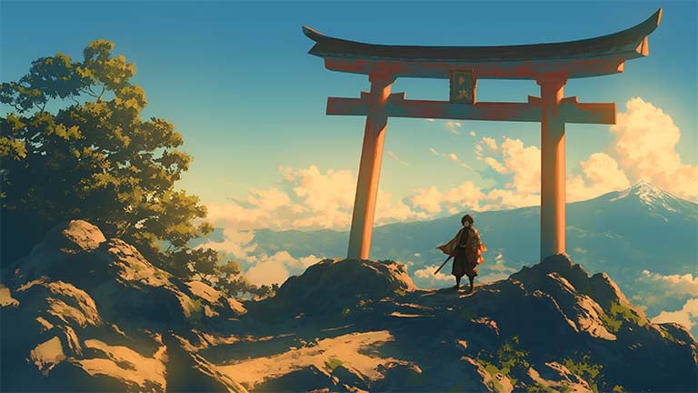 japanese forest torii gate desktop wallpaper cover