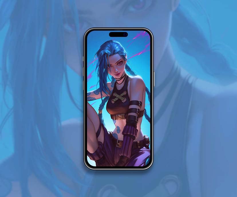 jinx league of legends gradient background wallpapers collection