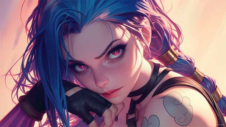 jinx stunning retouched style desktop wallpaper cover