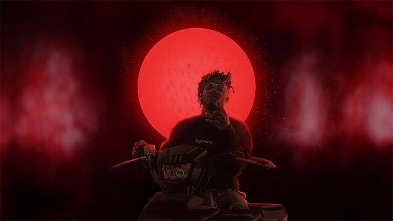 juice wrld red moon desktop wallpaper cover