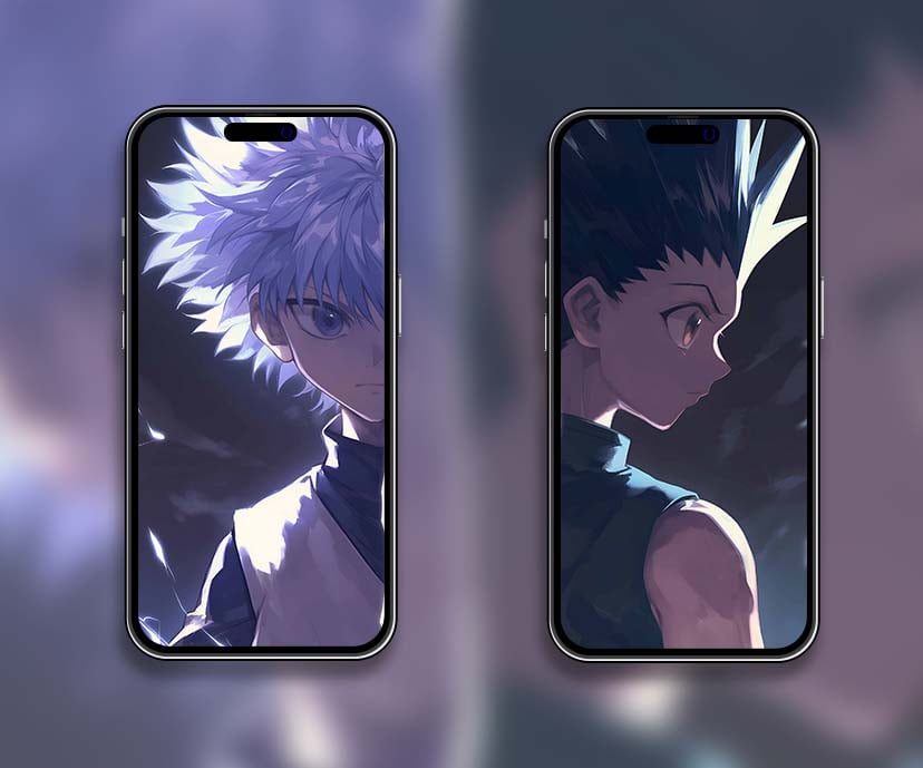 killua & gon hunter x hunter dark aura matching wallpapers collection