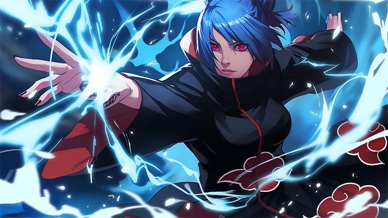 konan naruto epic lightning desktop wallpaper cover