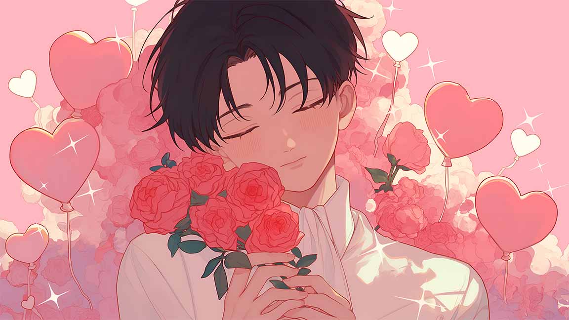levi ackerman attack on titan kawaii valentines desktop wallpaper cover