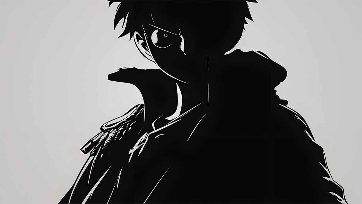 luffy black silhouette dark desktop wallpaper cover