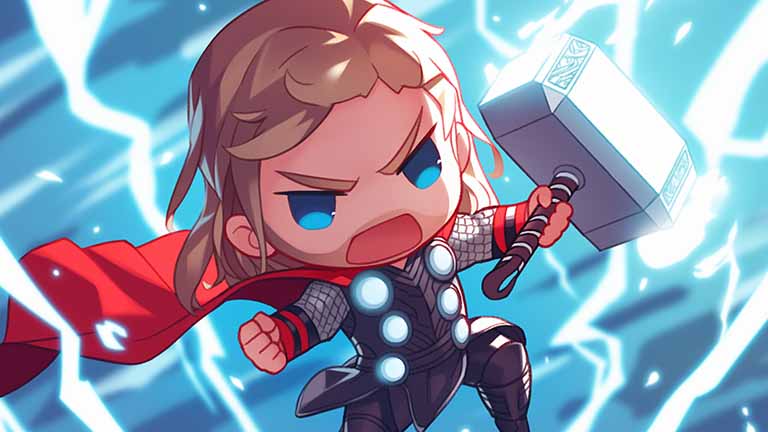 marvel cute thor cartoon desktop wallpaper cover