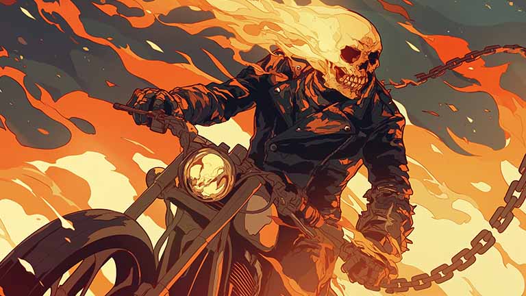 marvel ghost rider flaming desktop wallpaper cover