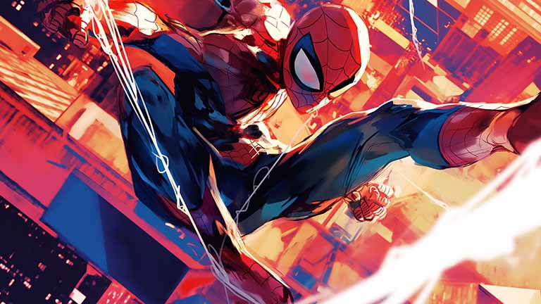 marvel spider man with webs desktop wallpaper cover