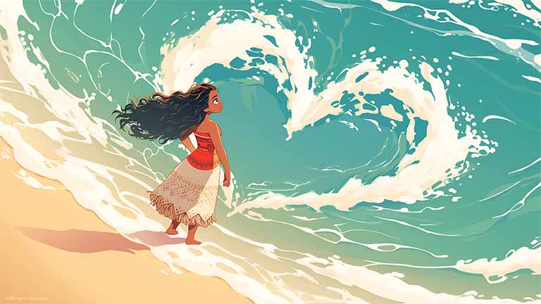 moana heart wave desktop wallpaper cover