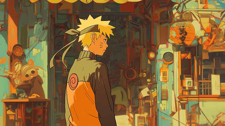 naruto uzumaki looking back desktop wallpaper cover