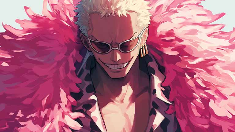 one piece doflamingo flamingo smile desktop wallpaper cover