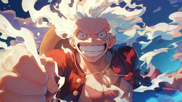 one piece luffy gear 5 anime desktop wallpaper cover