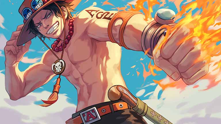 one piece portgas d ace fighting spirit desktop wallpaper cover