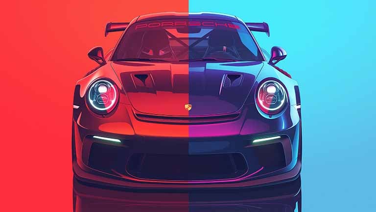 porsche 911 dual color split desktop wallpaper cover