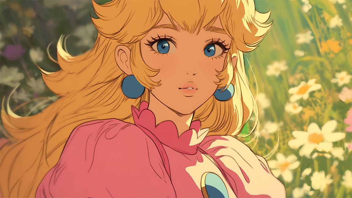 princess peach anime art desktop wallpaper cover