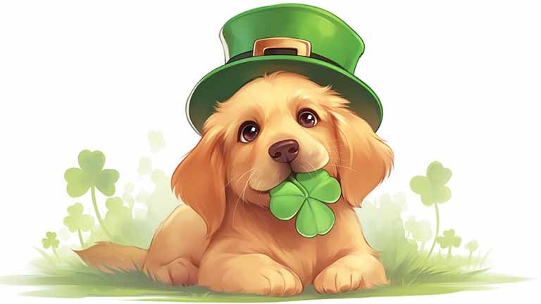 retriever leprechaun hat st patricks day desktop wallpaper cover