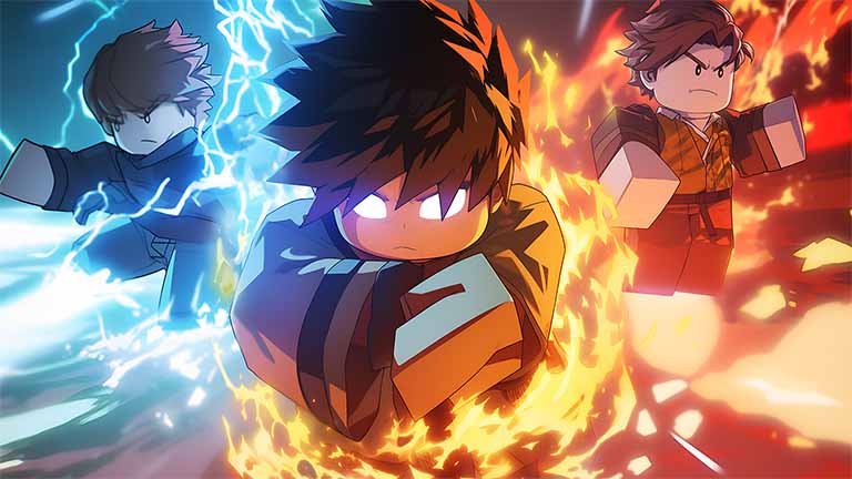 roblox shonen smash fire and lightning desktop wallpaper cover